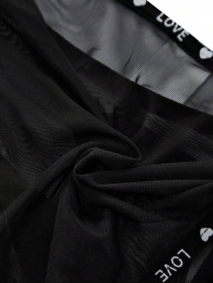 Men's Love Print Webbing 3d Pocket Underwear